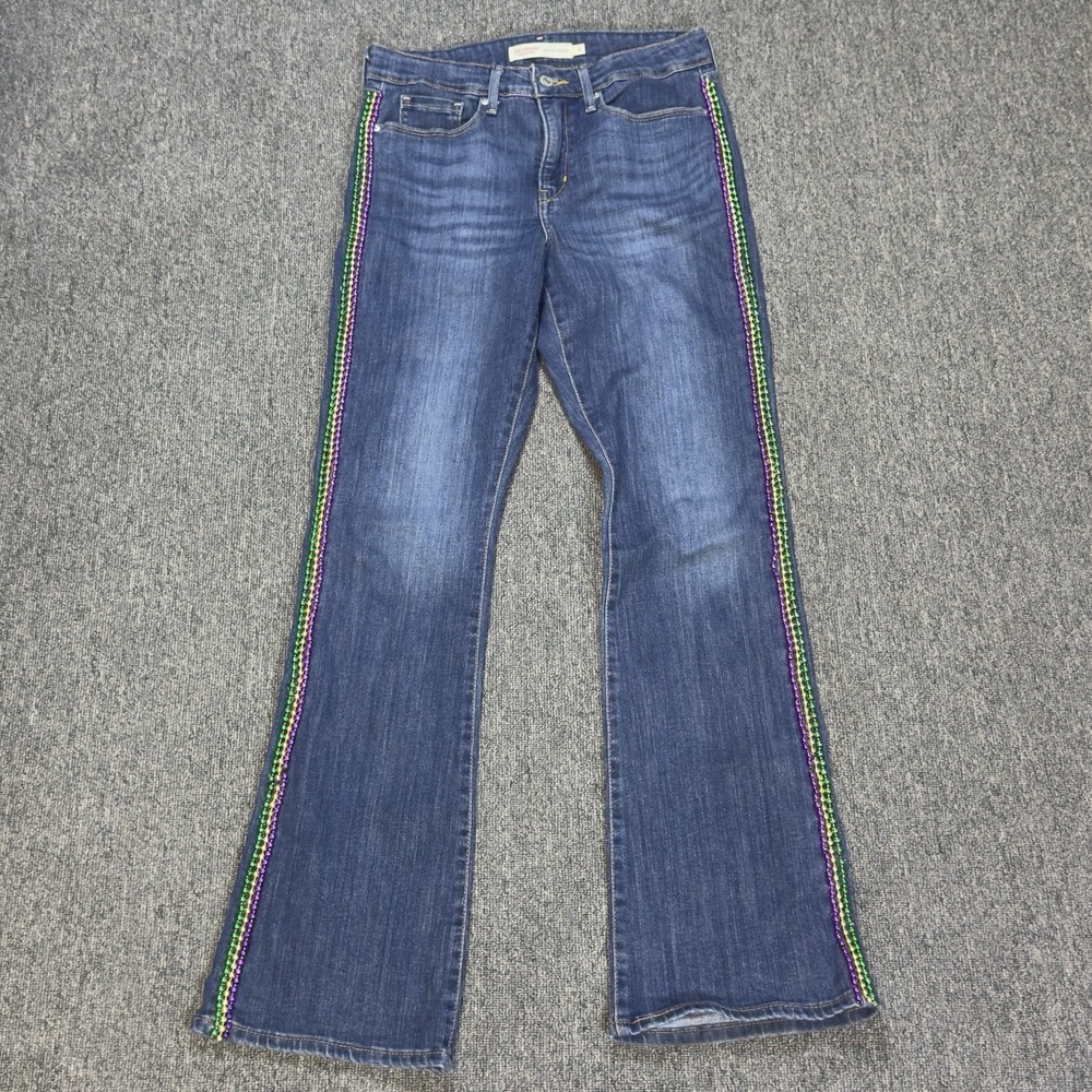 Levi's Signature Mid-Rise Bootcut Embellished Beaded Jeans Women's Size 4